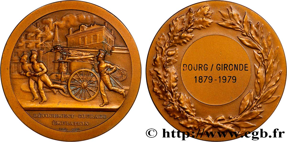 CINQUIÈME RÉPUBLIQUE Médaille, Centenaire de Bourg sur Gironde TTB+