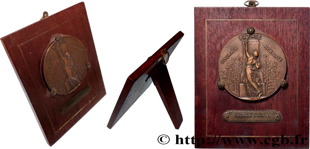 TROISIÈME RÉPUBLIQUE Médaille, Courage Patrie et Moralité TTB