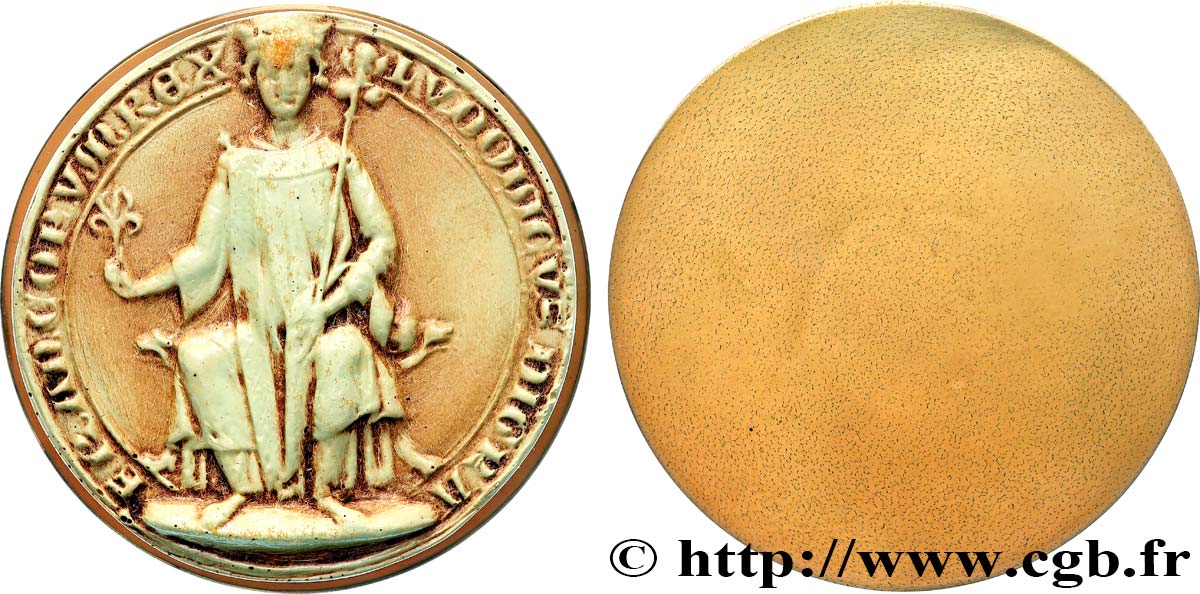 CINQUIÈME RÉPUBLIQUE Médaille, Reproduction du sceau de Saint Louis TB+