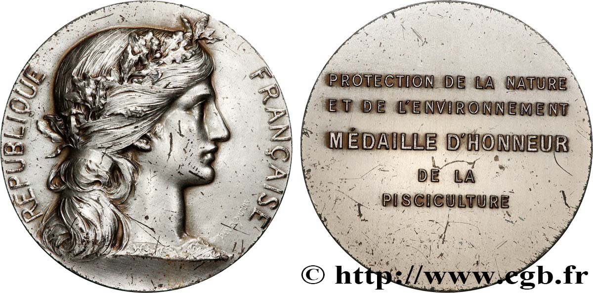 CINQUIÈME RÉPUBLIQUE Médaille, Protection de la nature et de l’environnement TTB