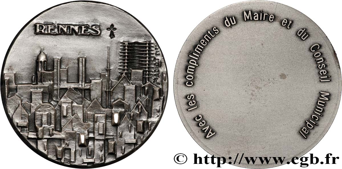 QUINTA REPUBBLICA FRANCESE Médaille, Compliments du Maire et du Conseil Municipal SPL