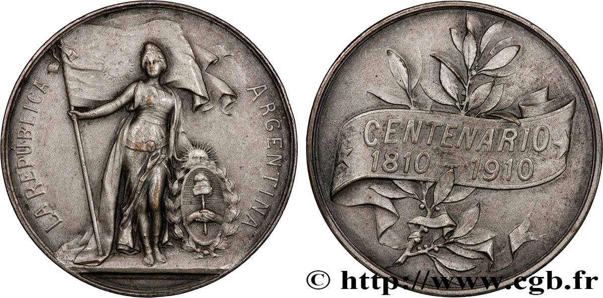 ARGENTINE - RÉPUBLIQUE ARGENTINE Médaille, Centenaire de la République d’Argentine SS
