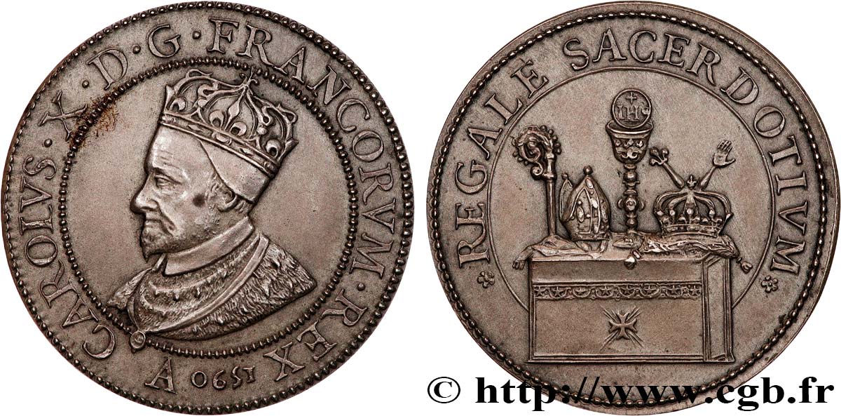 CHARLES X, CARDINAL OF BOURBON Médaille, Sacerdoce royal, refrappe moderne fVZ