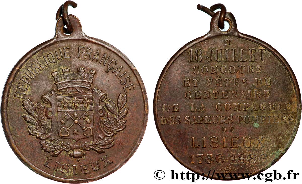 III REPUBLIC Médaille, Compagnie des sapeurs pompiers XF