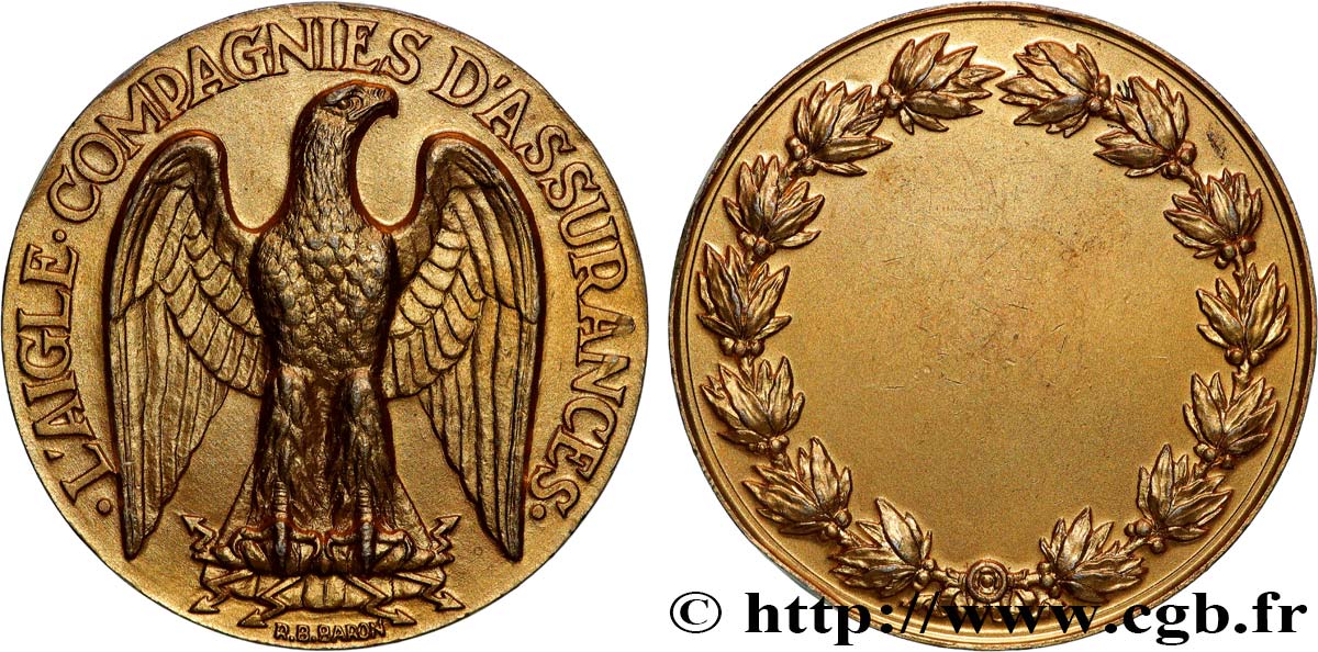 INSURANCES Médaille, L’aigle, compagnies d’assurances AU