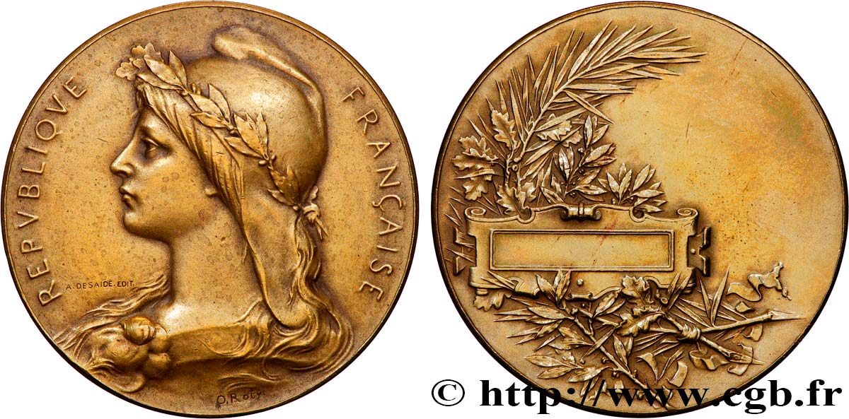 III REPUBLIC Médaille de récompense AU