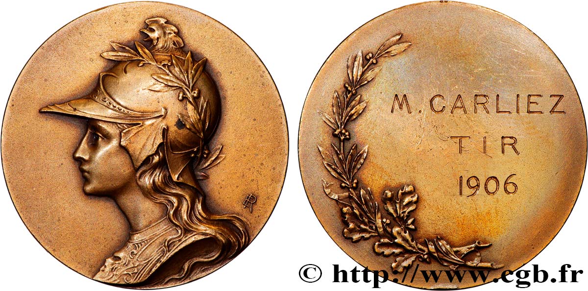 III REPUBLIC Médaille de tir AU