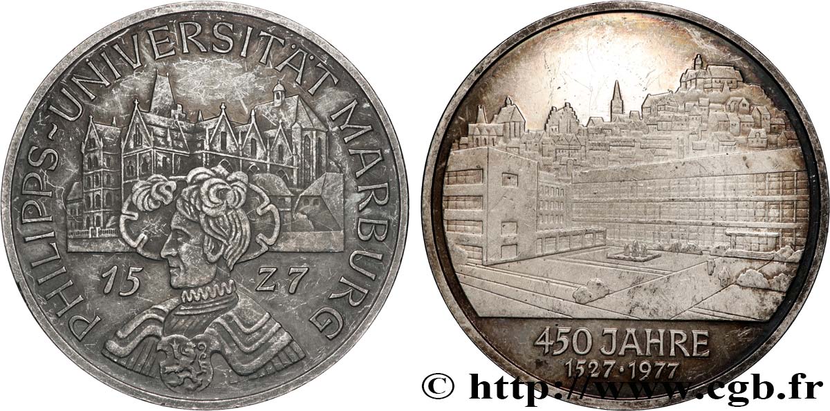 GERMANY Médaille, 450e anniversaire de l’université de Marbourg XF