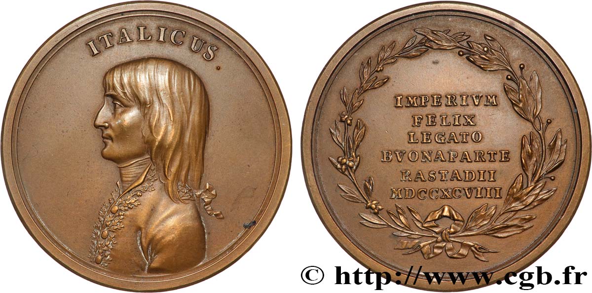 DIRECTOIRE Médaille, Traité de Rastadt, refrappe AU