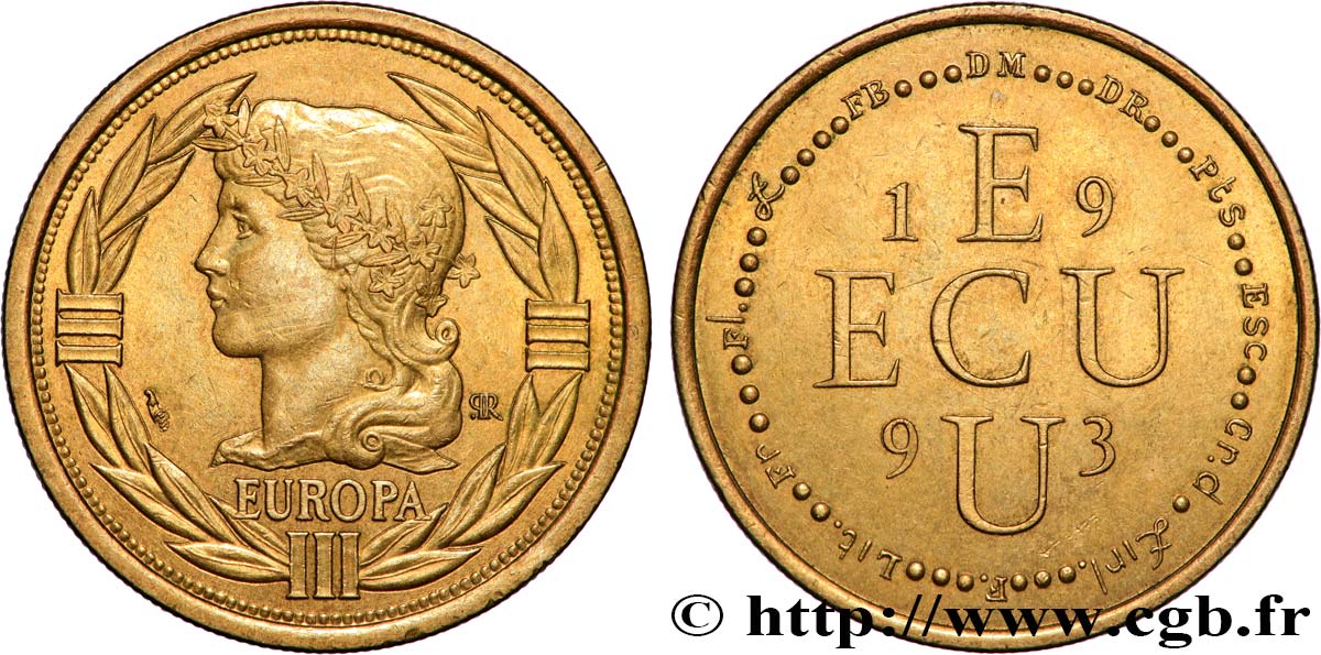 V REPUBLIC Médaille symbolique, Ecu Europa AU
