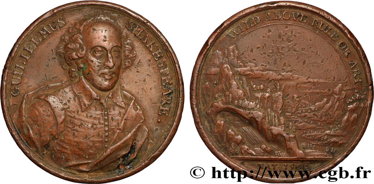LITTÉRATURE : ÉCRIVAINS/ÉCRIVAINES - POÈTES Médaille, William Shakespeare TB