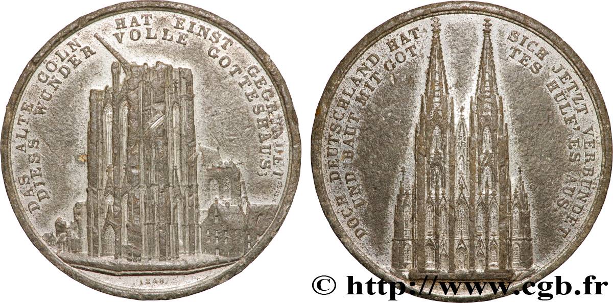 GERMANY Médaille, Construction de la cathédrale de Cologne VF