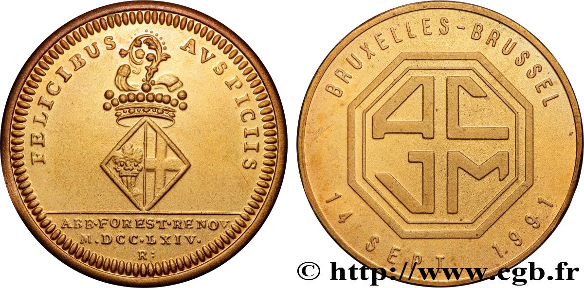 BELGIUM Médaille, Association des collectionneurs de Jetons Monnaie AU