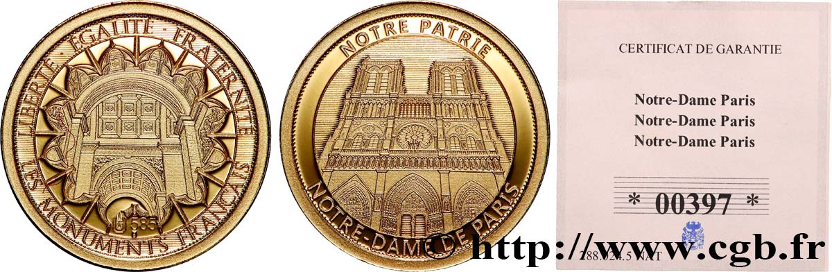 V REPUBLIC Médaille, Notre Dame de Paris Proof set