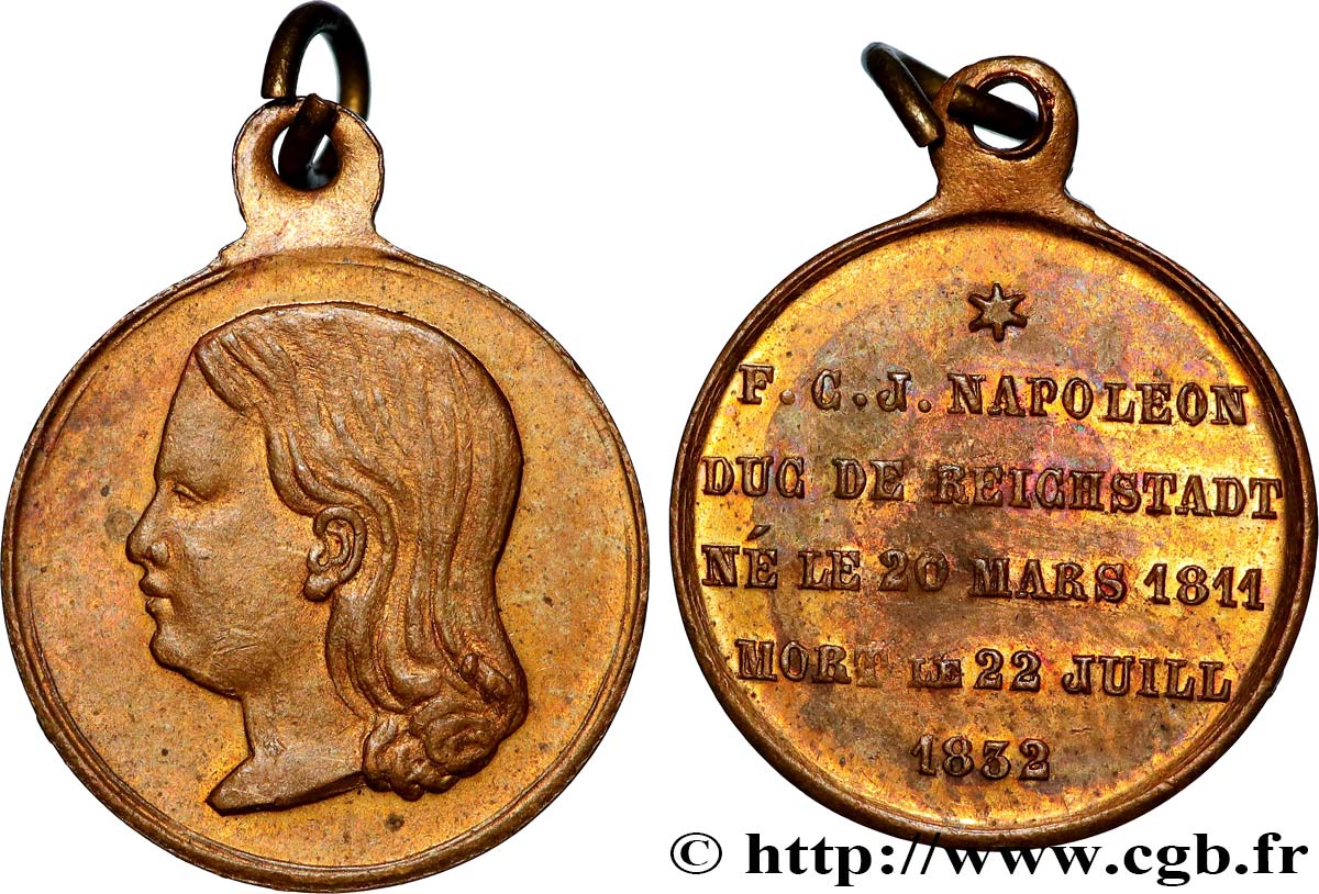 SECOND EMPIRE Médaillette, Mort du duc de Reichstadt TTB+