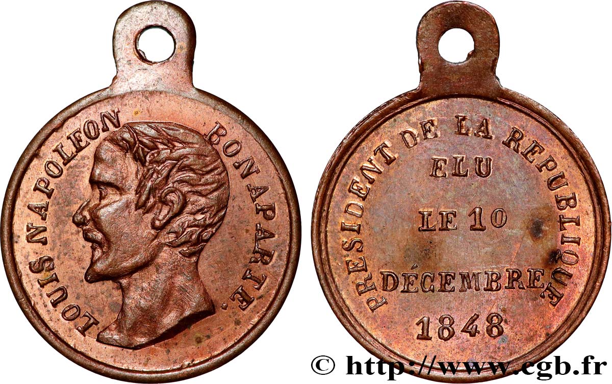 DEUXIÈME RÉPUBLIQUE Médaillette, Election de Louis-Napoléon VZ/fVZ