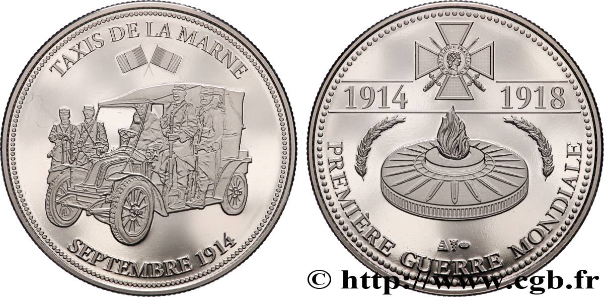 CINQUIÈME RÉPUBLIQUE Médaille, Taxis de la Marne, Première guerre mondiale SUP