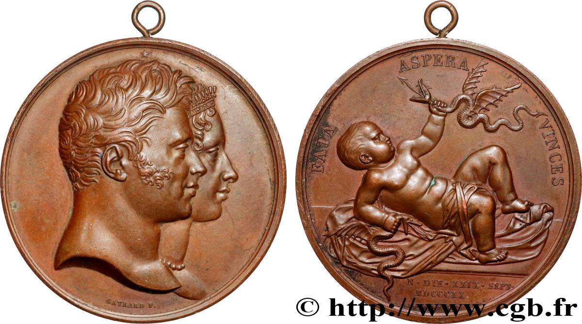 LOUIS XVIII Médaille, Naissance de Henri, duc de Bordeaux, futur comte de Chambord AU
