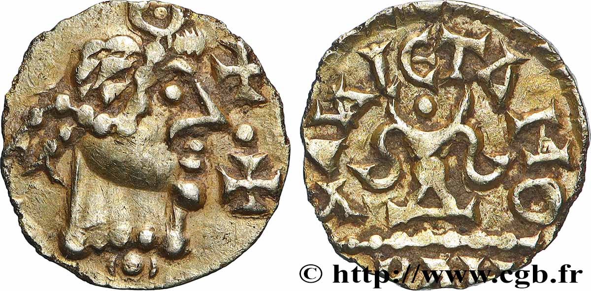 MEROVINGIAN COINAGE - BANASSAC (BANNACIACO) - Lozere Triens aux deux croix AU