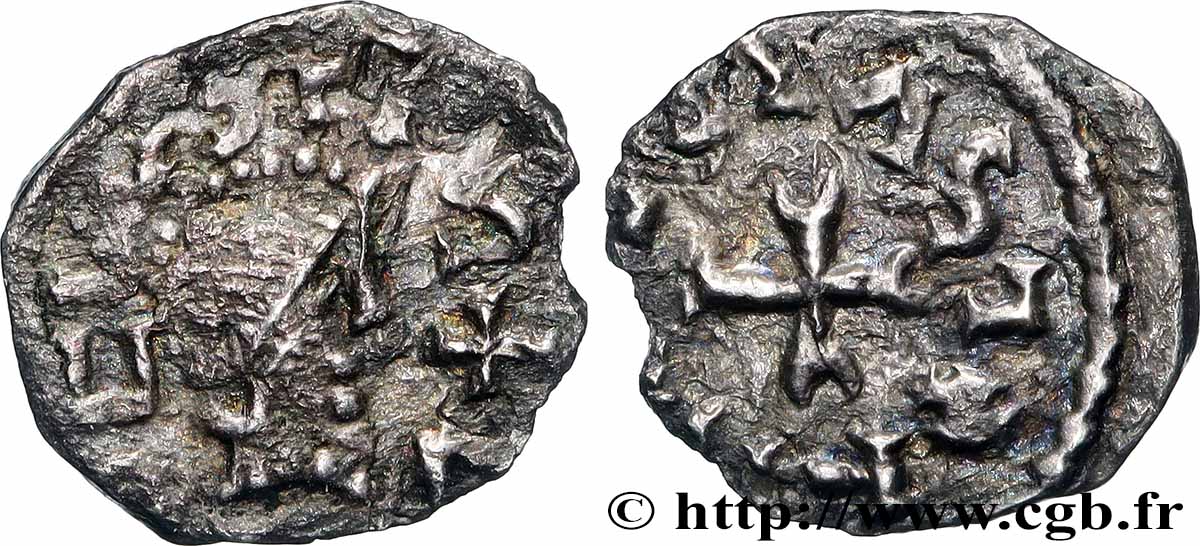 MONNAIES MÉROVINGIENNES - ATELIER INDÉTERMINÉ Denier TB