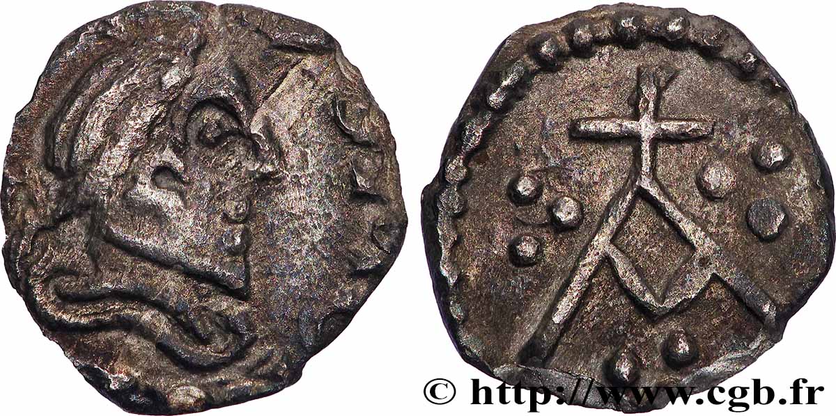MEROVINGIAN COINS - indeterminate MINT Denier AU