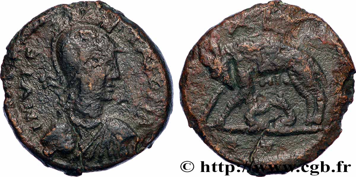 ROYAUME OSTROGOTH - ODOACRE Follis municipal à la louve, 40 nummi fSS