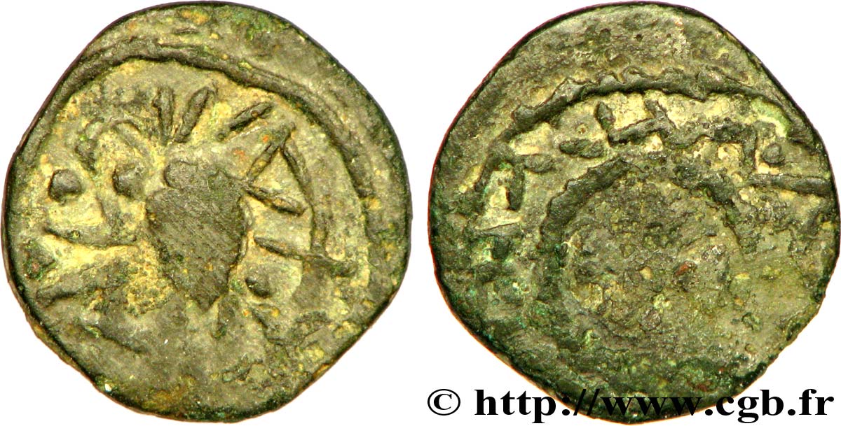 MONETE DI MERVINGI - INCERTI Bronze ou denier à la tête à droite et à la pseudo légende BB/q.BB