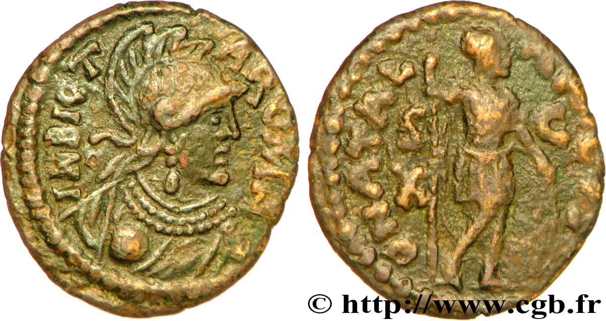 ROYAUME OSTROGOTH - ATHALARIC Bronze de 10 nummi, à la tête casquée fVZ