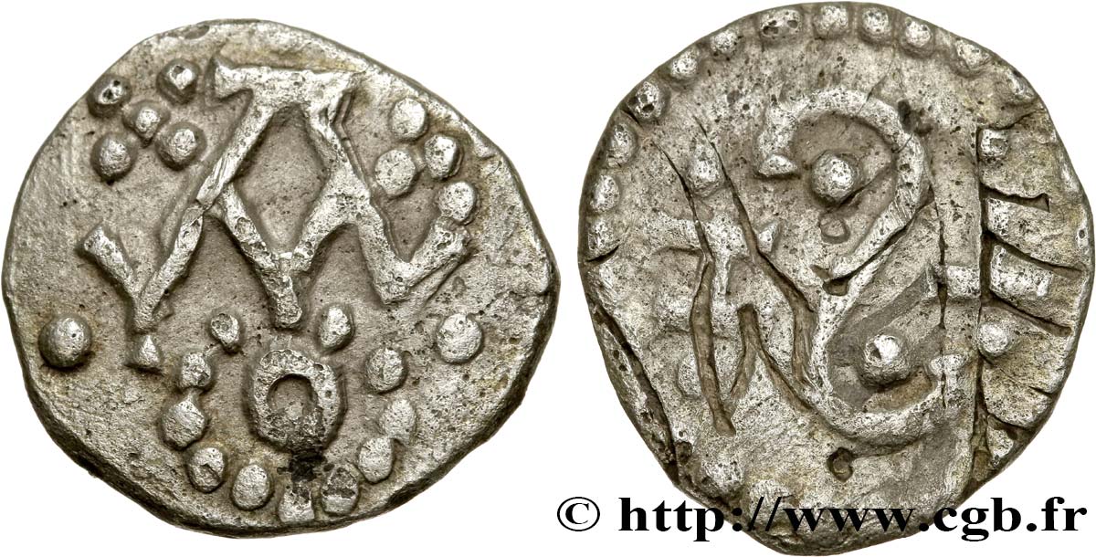 MEROVINGIAN COINS - indeterminate MINT Denier au A et à l’esse AU/XF