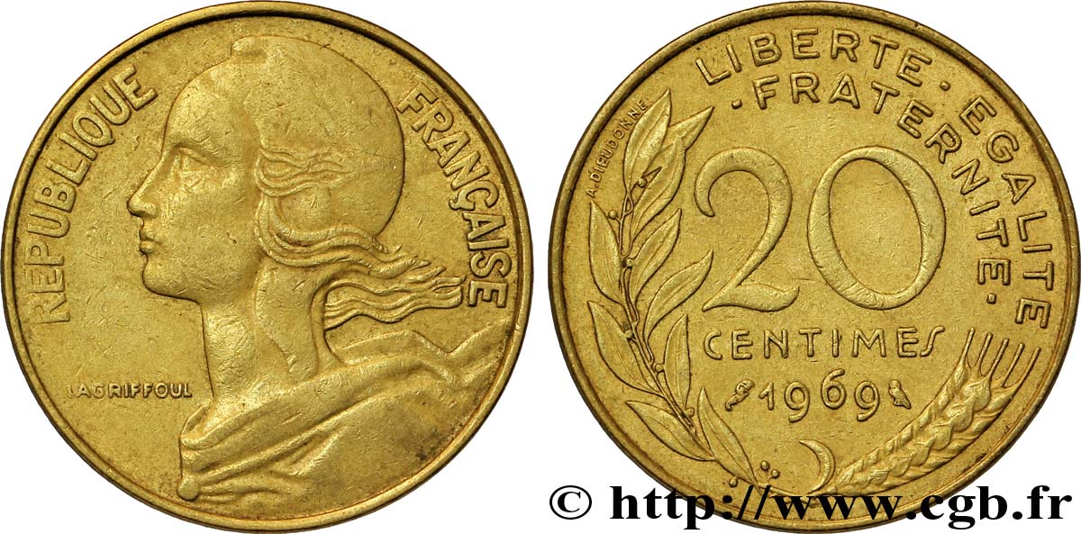 20 centimes Marianne 1969 Paris F.156/9 BB48 