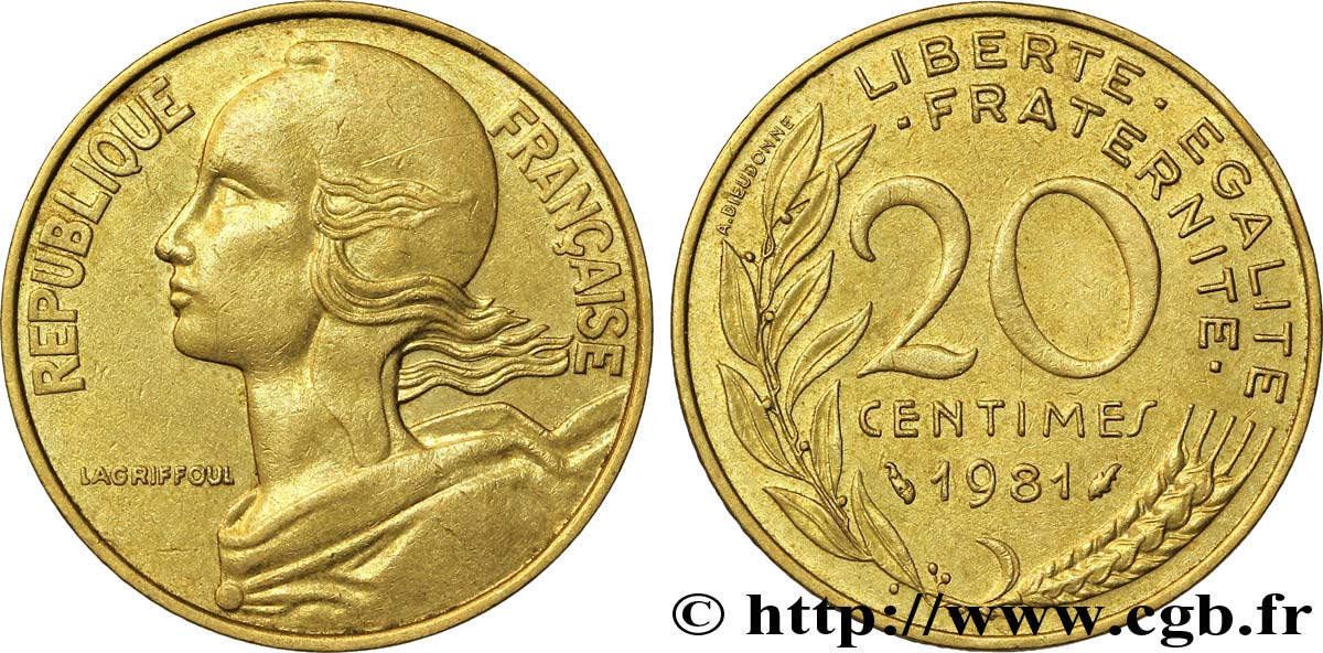 20 centimes Marianne 1981 Pessac F.156/21 TTB48