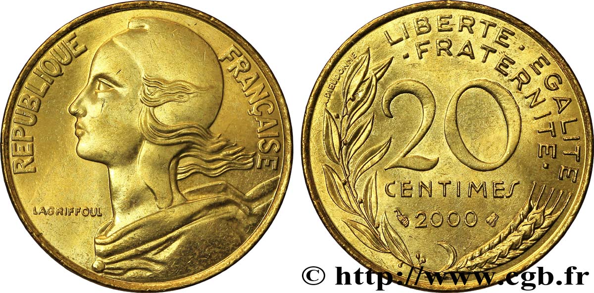 20 centimes Marianne 2000 Pessac F.156/44 SPL64