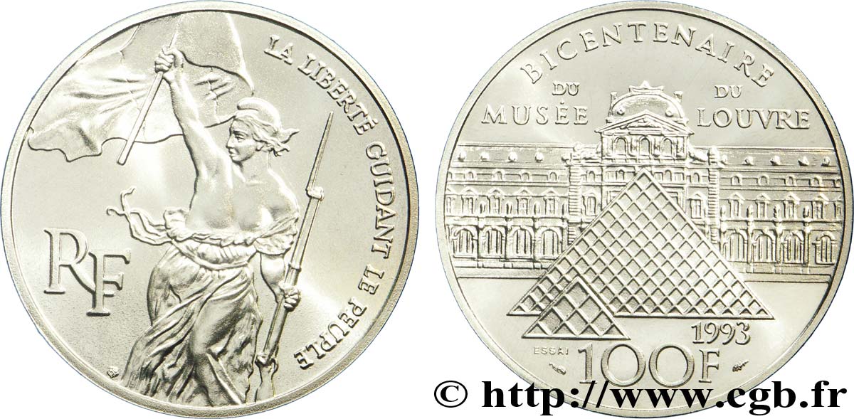 Essai Brillant Universel 100 francs - Delacroix 1993 Paris F.1621 3 FDC70