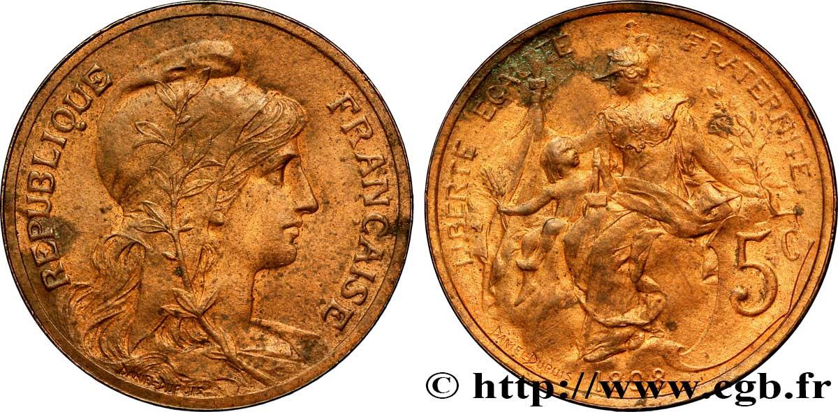 5 centimes Daniel-Dupuis 1898  F.119/5 AU54 