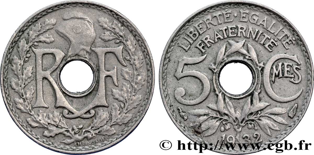 5 centimes Lindauer, petit module 1932 Paris F.122/15 TTB48 