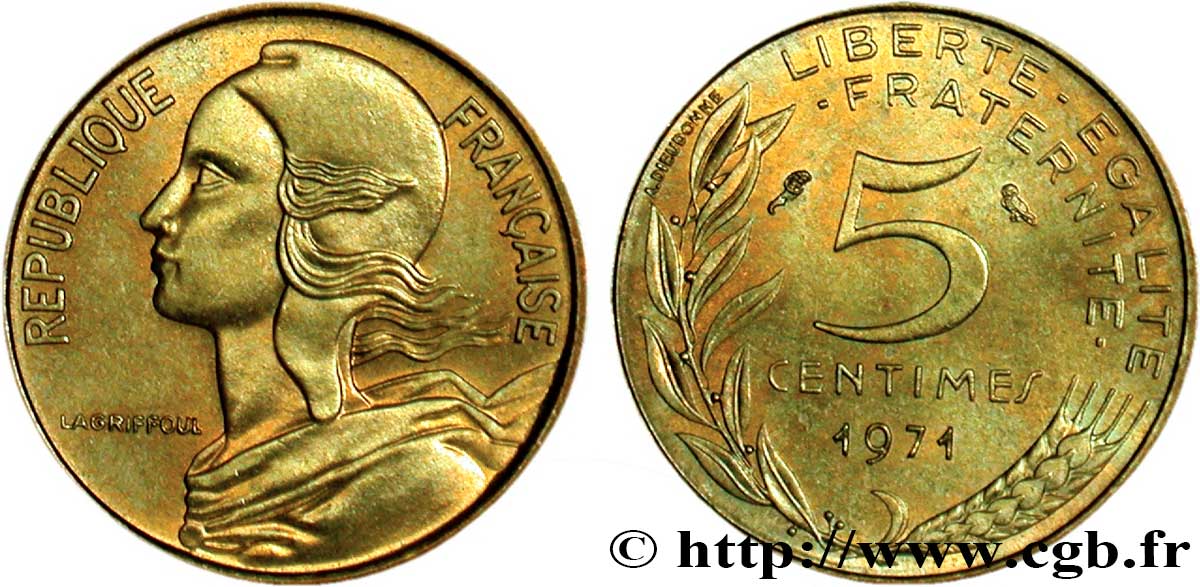 5 centimes Marianne 1971 Paris F.125/7 SUP55