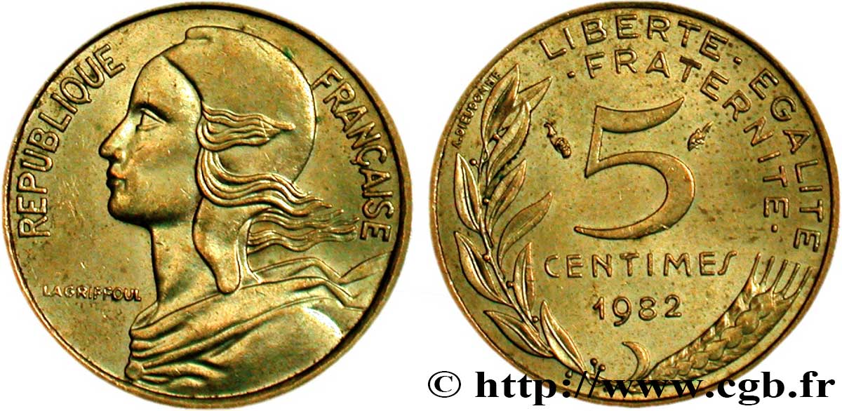 5 centimes Marianne 1982 Pessac F.125/18 MS63 
