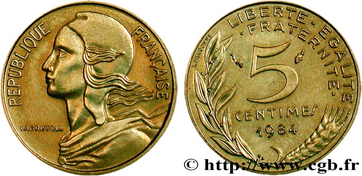 5 centimes Marianne 1984 Pessac F.125/20 SPL63 