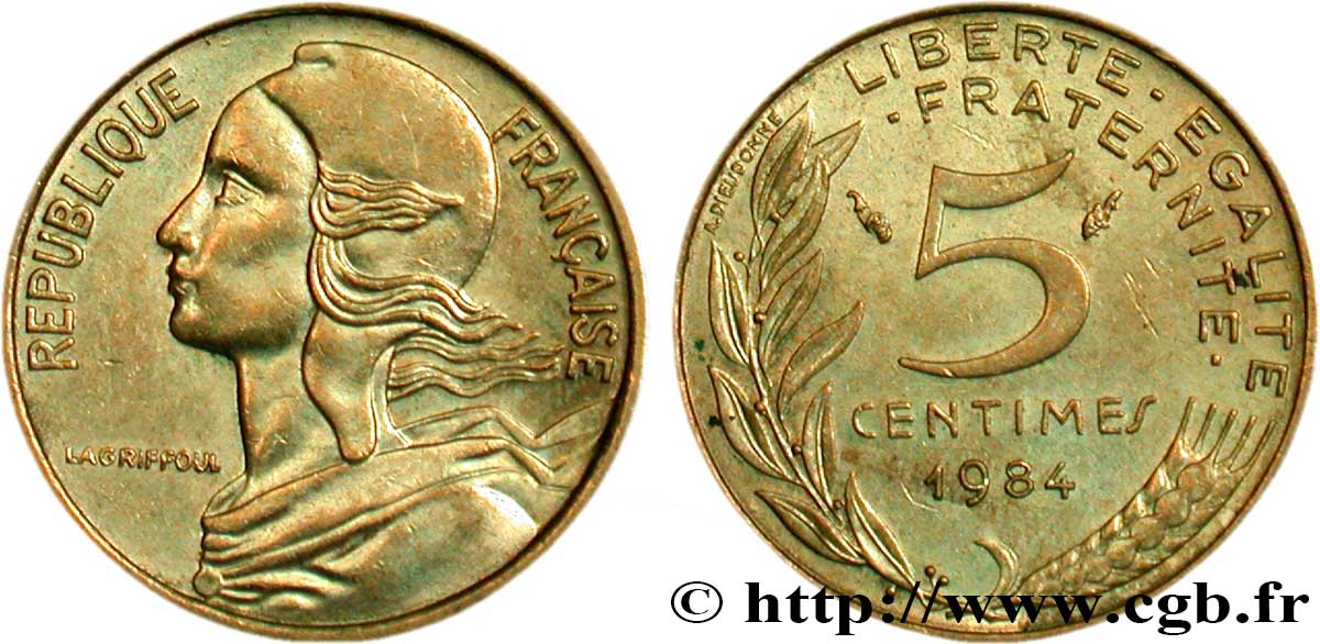 5 centimes Marianne 1984 Pessac F.125/20 AU58