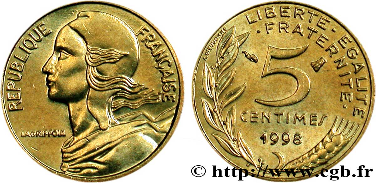 5 centimes Marianne 1998 Pessac F.125/41 FDC65