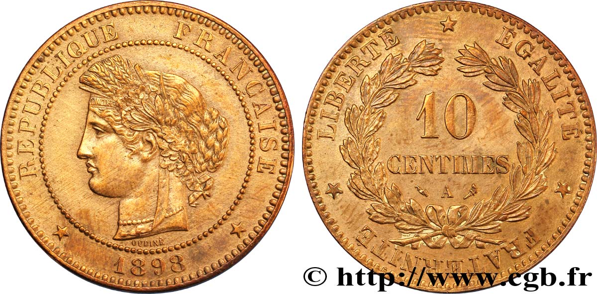 10 centimes Cérès 1898 Paris F.135/45 AU58 