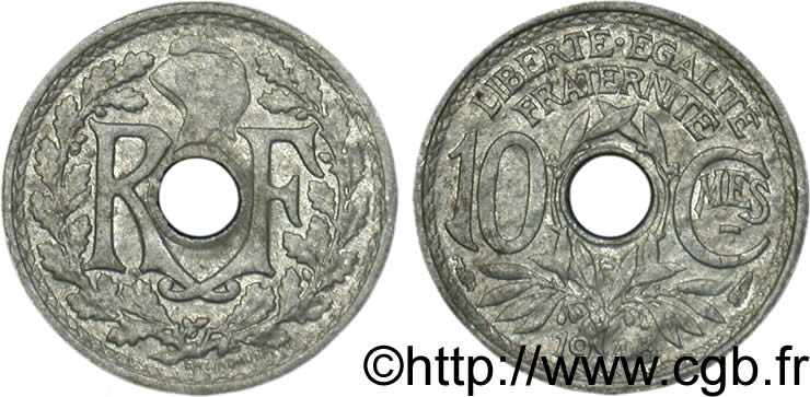 10 centimes Lindauer, petit module 1945 Beaumont-le-Roger F.143/3 TB35