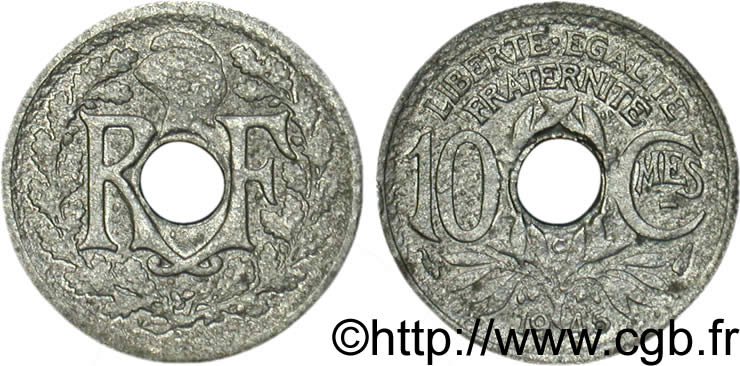 10 centimes Lindauer, petit module 1945 Castelsarrasin F.143/4 TB35