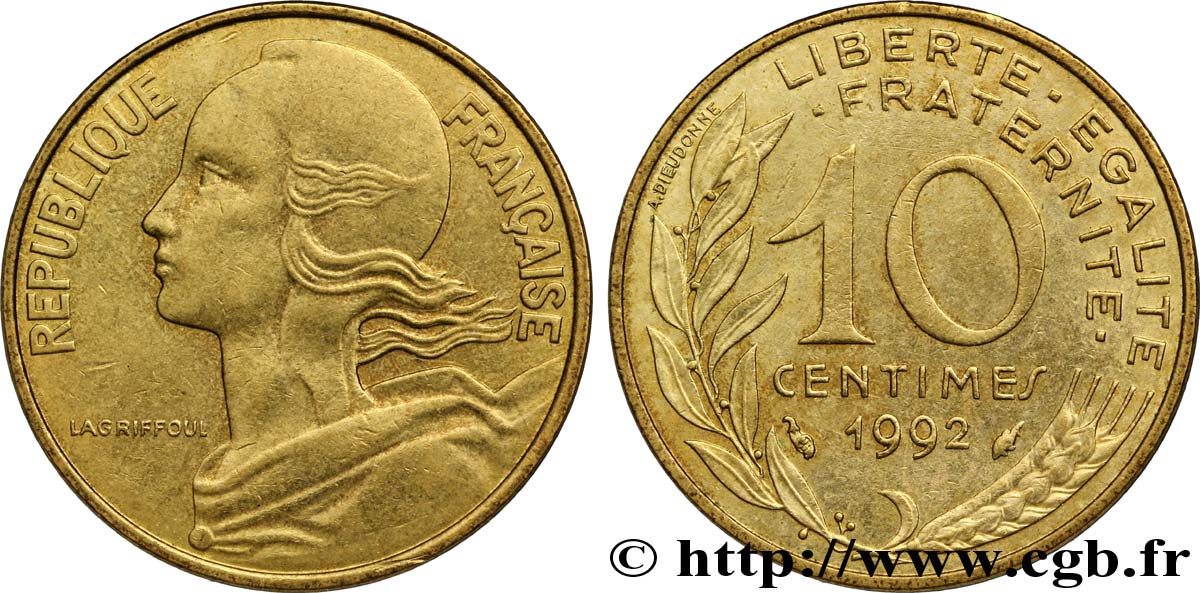 10 centimes Marianne 1992 Pessac F.144/33 SUP58
