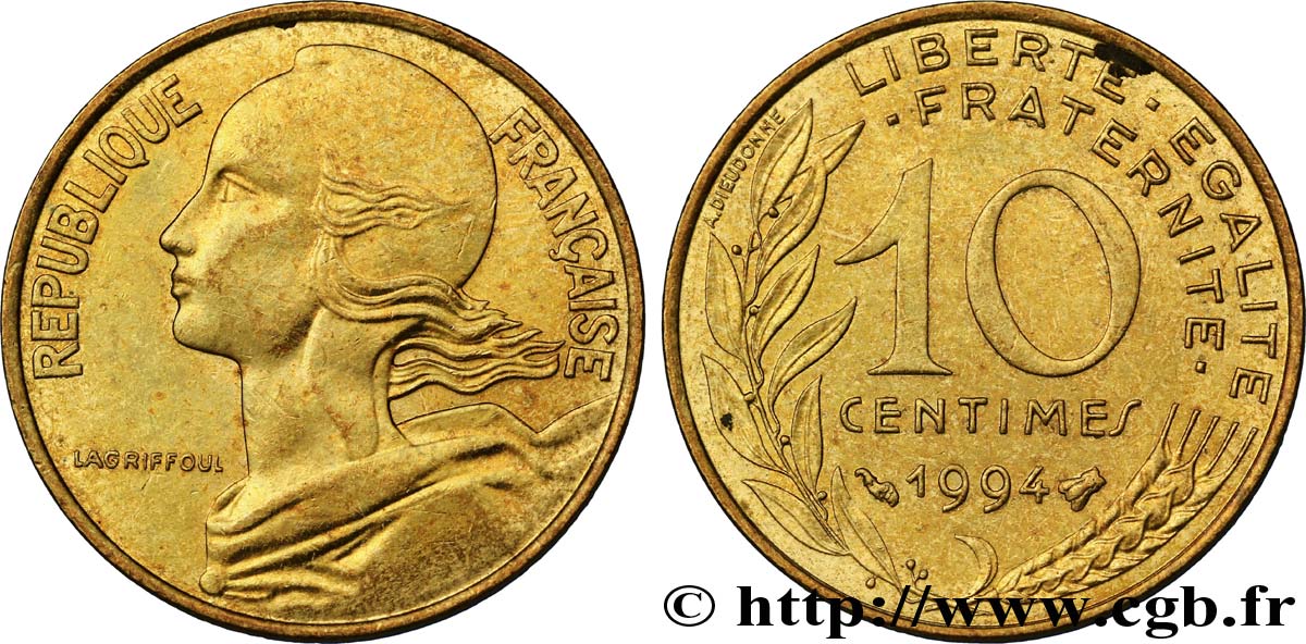 10 centimes Marianne, différent abeille 1994 Pessac F.144/38 fST63 