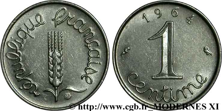 1 centime Épi, avec rebord 1964 Paris F.106/9 SUP62