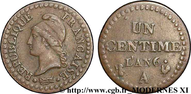 Un centime Dupré, grand 6 1798 Paris F.100/4 TTB40