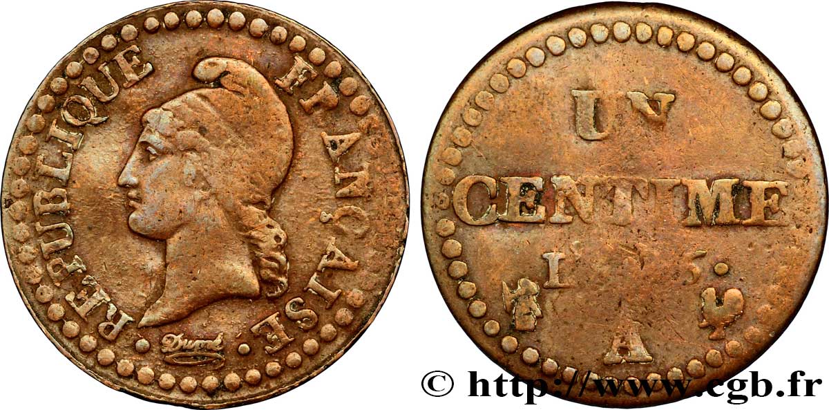 Un centime Dupré, 6 normal 1798 Paris F.100/3 TB30