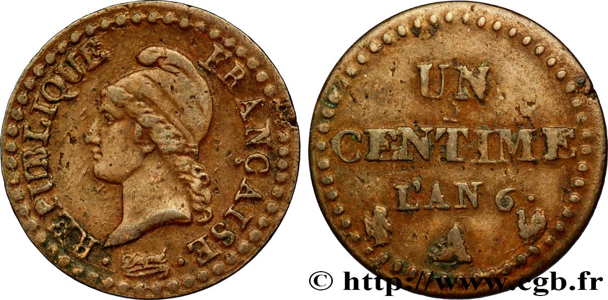 Un centime Dupré, 6 normal 1798 Paris F.100/3 TTB48