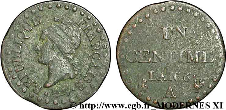 Un centime Dupré 1798 Paris F.100/13 TB20